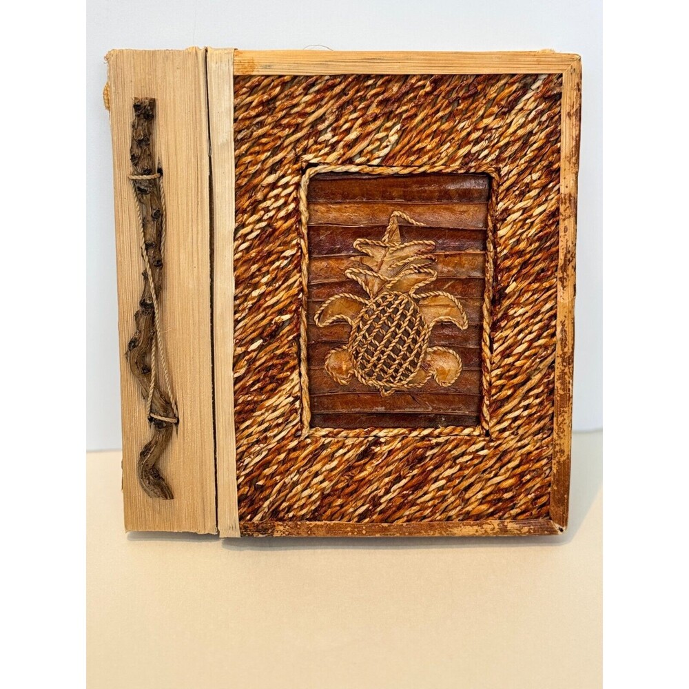 Photo Album 4 x 6 Handmade Vintage Paper Scrap Book Natural Materials 20 Photos